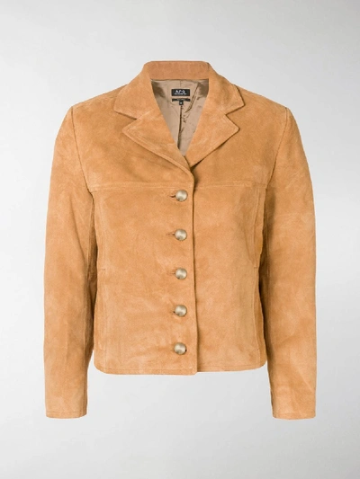 Shop A.p.c. Cropped Jacket In Brown