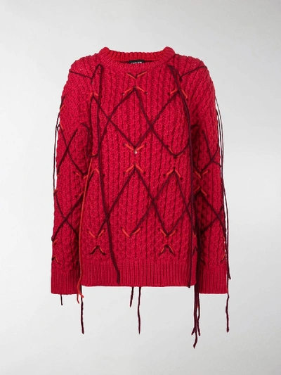 Calvin Klein 205w39nyc Fringed Knitted Sweater In Red