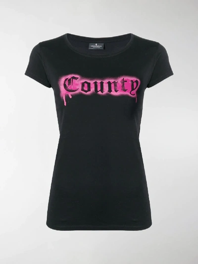 Shop Marcelo Burlon County Of Milan Fitted Logo T-shirt In Black
