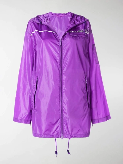 Shop Prada Nylon Gabardine Jacket In Purple