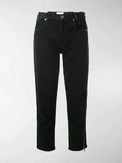 Shop 3.1 Phillip Lim Side Zip Crop Jeans In Black