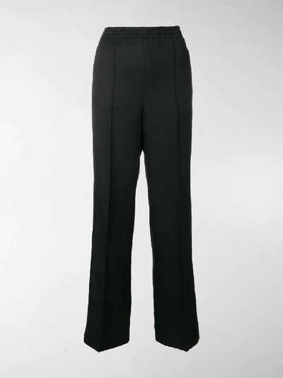 Shop Prada Gabardine Trousers In Black