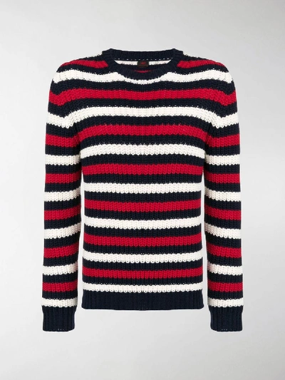 Shop Mp Massimo Piombo Striped Chunky Sweater In Black