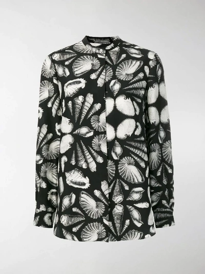 Shop Alexander Mcqueen Seashell Print Shirt In Black