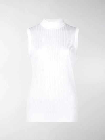 Shop Givenchy Ribbed Knit Top In White