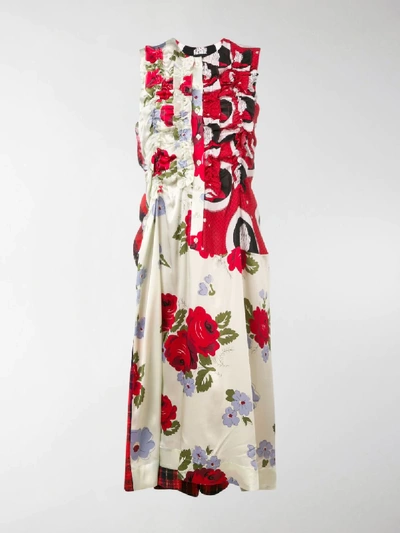 Shop Simone Rocha Multi-print Midi Dress In Neutrals