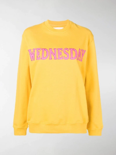 Shop Alberta Ferretti Wednesday Patch Sweatshirt In Yellow