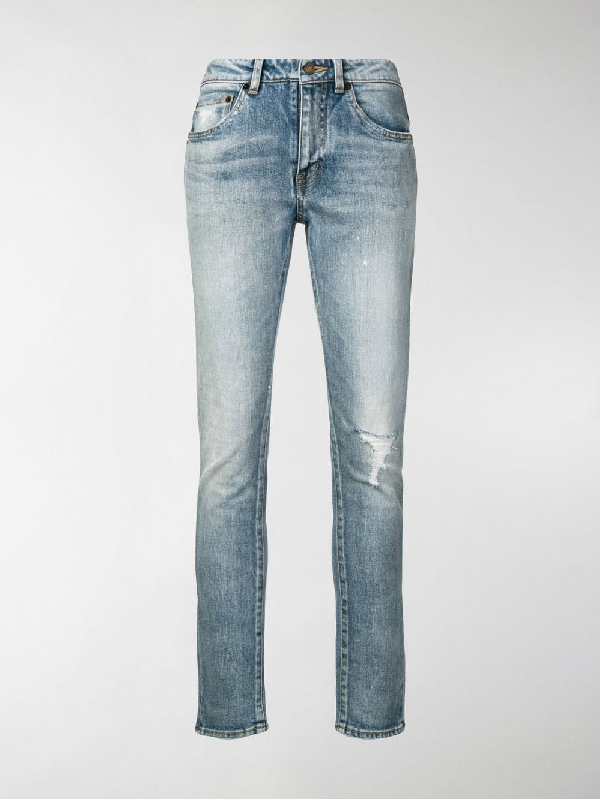 saint laurent ripped jeans