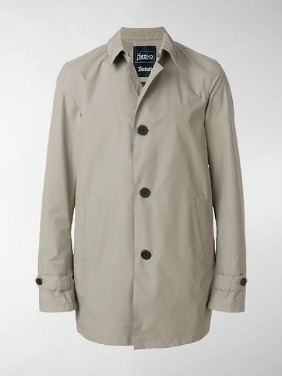 Shop Herno Laminar Raincoat In Grey