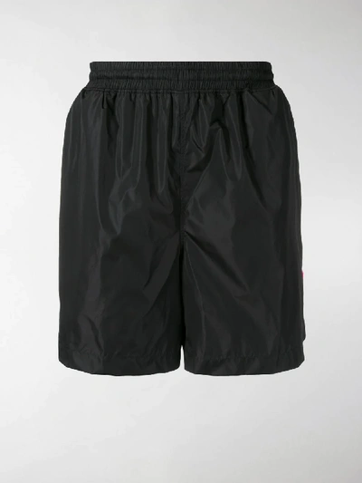 Shop Off-white Logo Patch Swim Shorts In Black