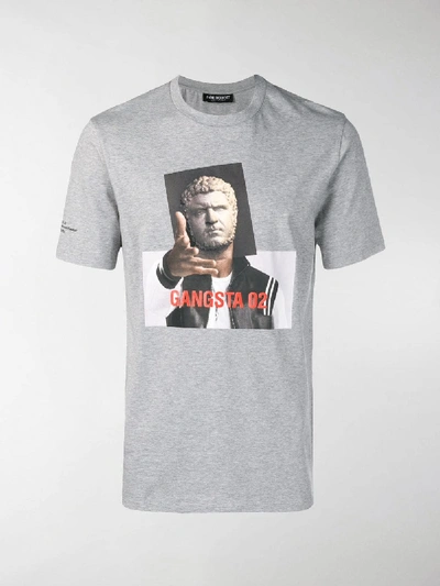 Shop Neil Barrett 'gangsta' T-shirt In Grey