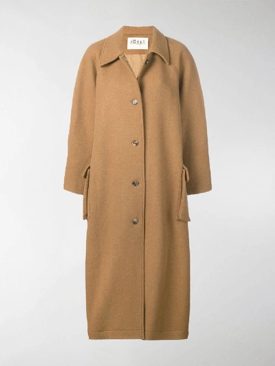 Shop A.w.a.k.e. Slit Sleeve Coat In Brown