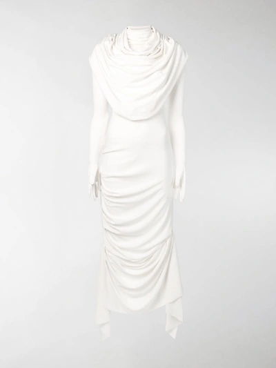Shop A.w.a.k.e. Gloved Draped Detail Dress In White