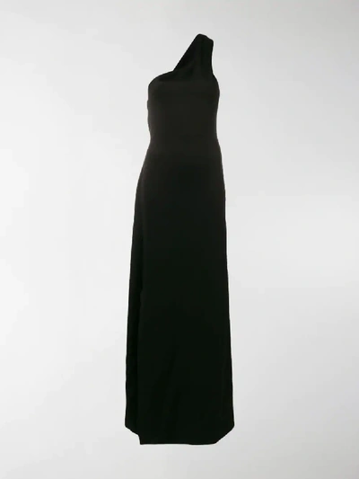 Shop Lanvin One-shoulder Jersey Dress In Black