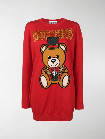 Shop Moschino Teddy Circus Sweater In Red