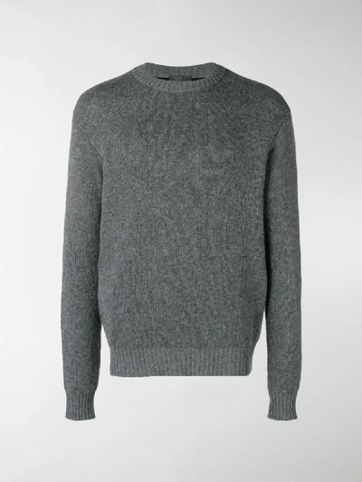 Shop Prada Crew-neck Sweater In Grey