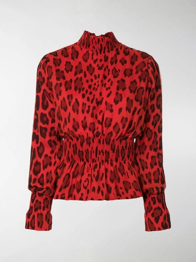Shop Tom Ford Leopard Print Top In Red