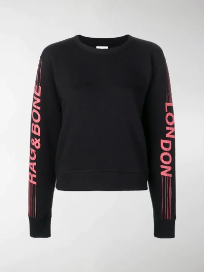 Shop Rag & Bone London Logo Print Sweatshirt In Black