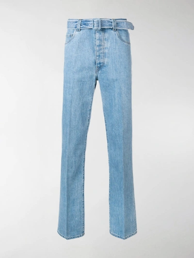 Shop Prada Vintage Style Bootcut Jeans In Blue