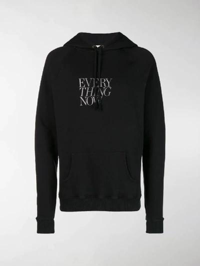 Shop Saint Laurent Everything Now Slogan Hoodie In Black