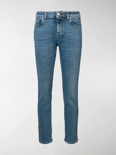 Shop Alexander Mcqueen Side Stripe Jeans In Blue