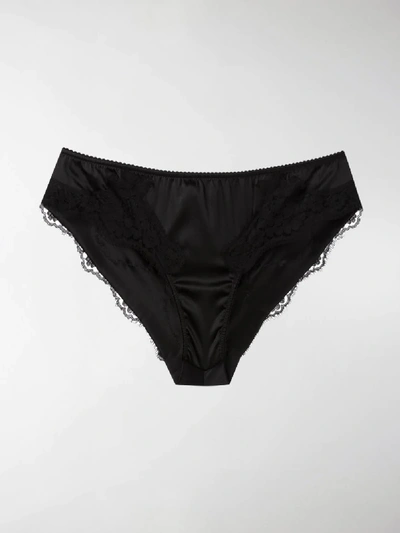 Shop Dolce & Gabbana Lace Trim Briefs In Black