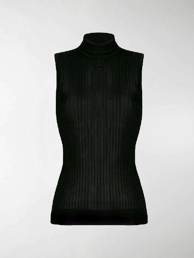 Shop Givenchy Ribbed Blouse In Black