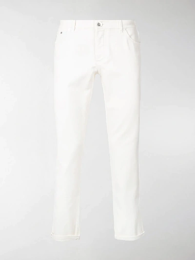 Shop Brunello Cucinelli Cropped Jeans In White