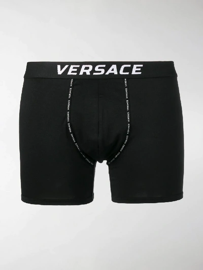Shop Versace Logo Boxers In Black