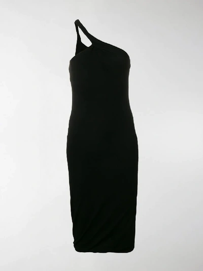 Shop Tom Ford One-shoulder Midi Dress In Black