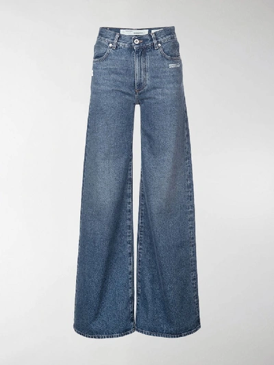 Shop Off-white Classic Flare Jeans In Blue