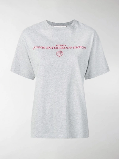 Shop Golden Goose Upside-down Logo T-shirt In Grey