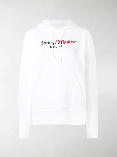 Shop Sacai Spring/winter Hoodie In White