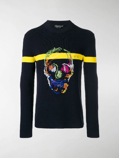 Shop Alexander Mcqueen Skull Sweater In Blue