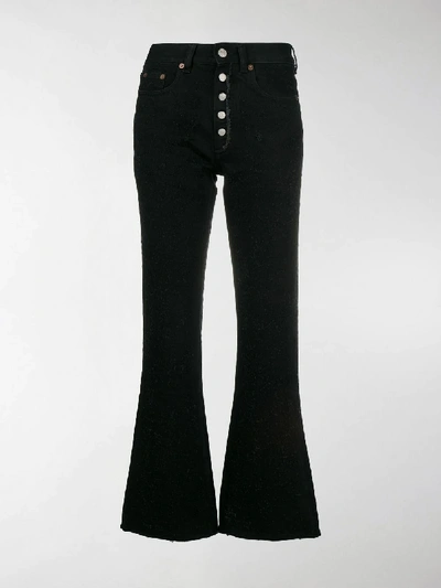 Shop Mm6 Maison Margiela Flare Cropped Jeans In Black