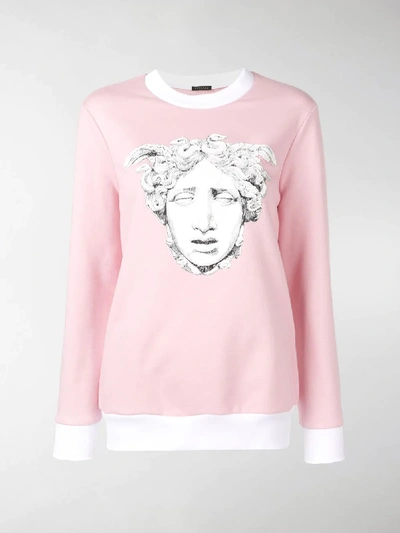 Shop Versace Medusa Print Sweatshirt In Pink