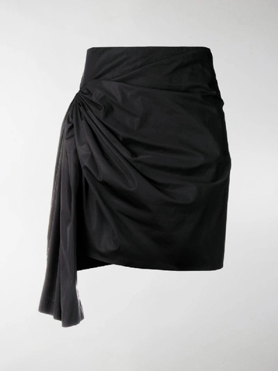 Shop Givenchy Short Draped Skirt In Black