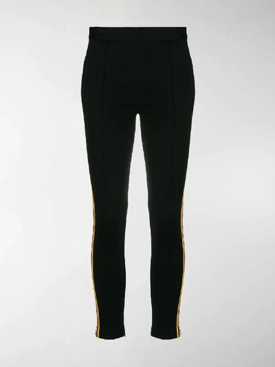 Shop Miu Miu Side Stripe Leggings In Black