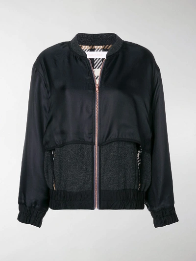 Shop See By Chloé Contrast Bomber Jacket In Black