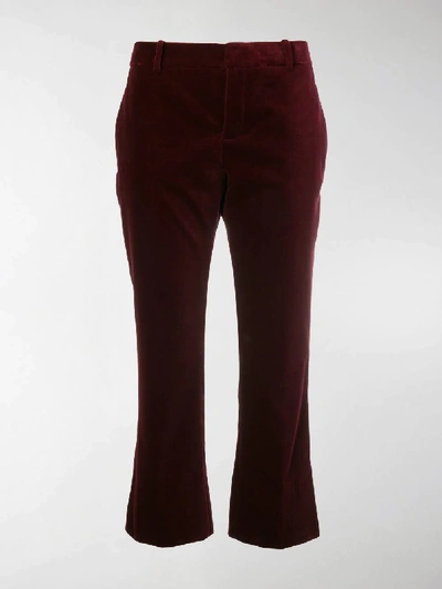 Shop Saint Laurent Cropped Tailored Trousers In Red