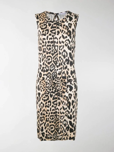 Shop Paco Rabanne Leopard Print Dress In Neutrals