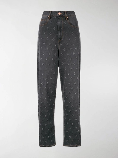 Shop Isabel Marant Étoile Distressed Tapered Jeans In Grey