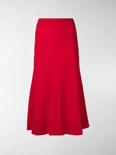 Shop A.w.a.k.e. Flared Midi Skirt In Red