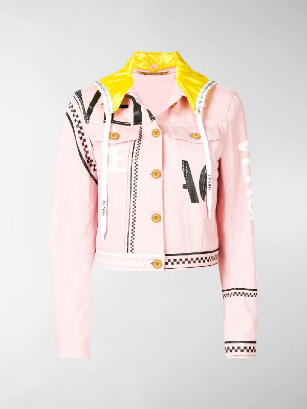 versace pink denim jacket