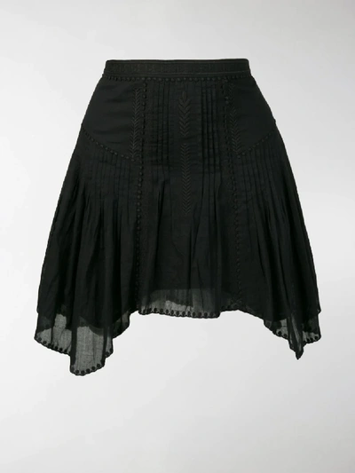 Shop Isabel Marant Étoile Asymmetric Pleated Skirt In Black