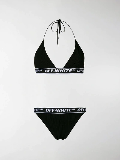 Shop Off-white Logo Print Bikini In Black