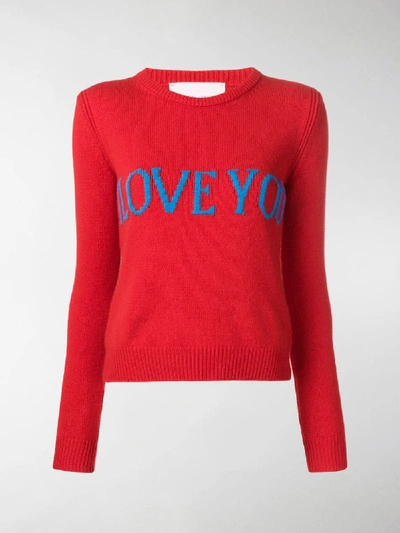 Shop Alberta Ferretti I Love You Sweater In Red