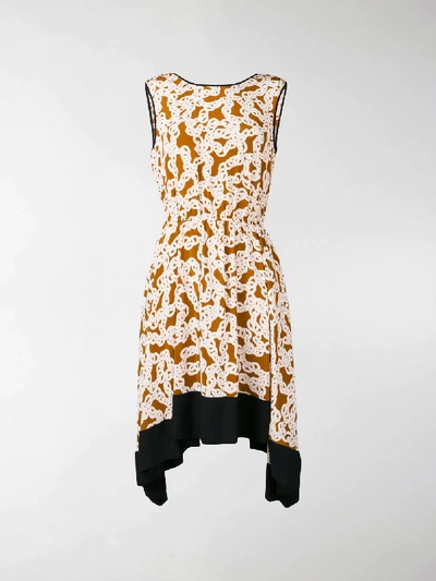 Shop Diane Von Furstenberg Chain Print Dress In Brown