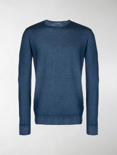 Shop Drumohr Fine Knit Sweater In Blue