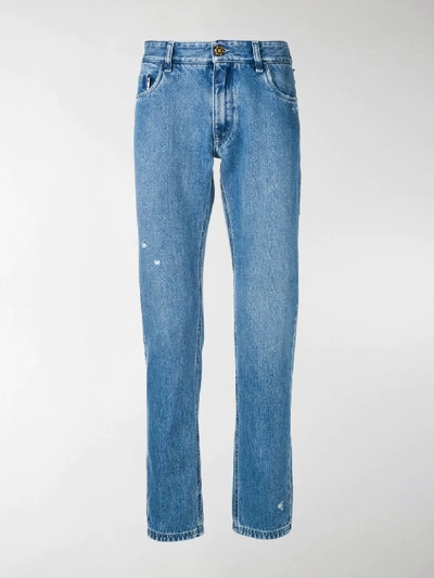 Shop Fendi Slim Fit Jeans In Blue